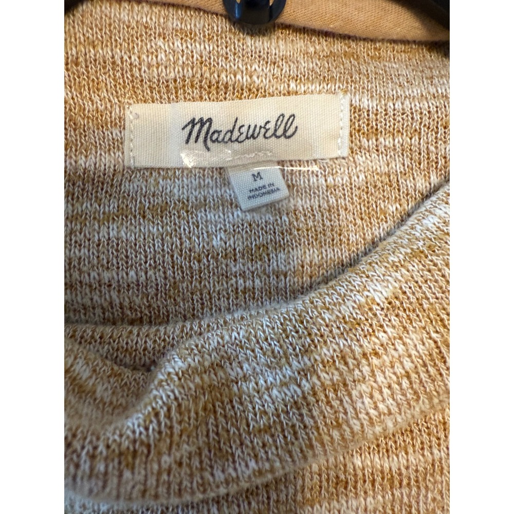Madewell Womens Medium Beige Mock Neck Puff Sleeve Pullover Top Blouse - Picture 6 of 8